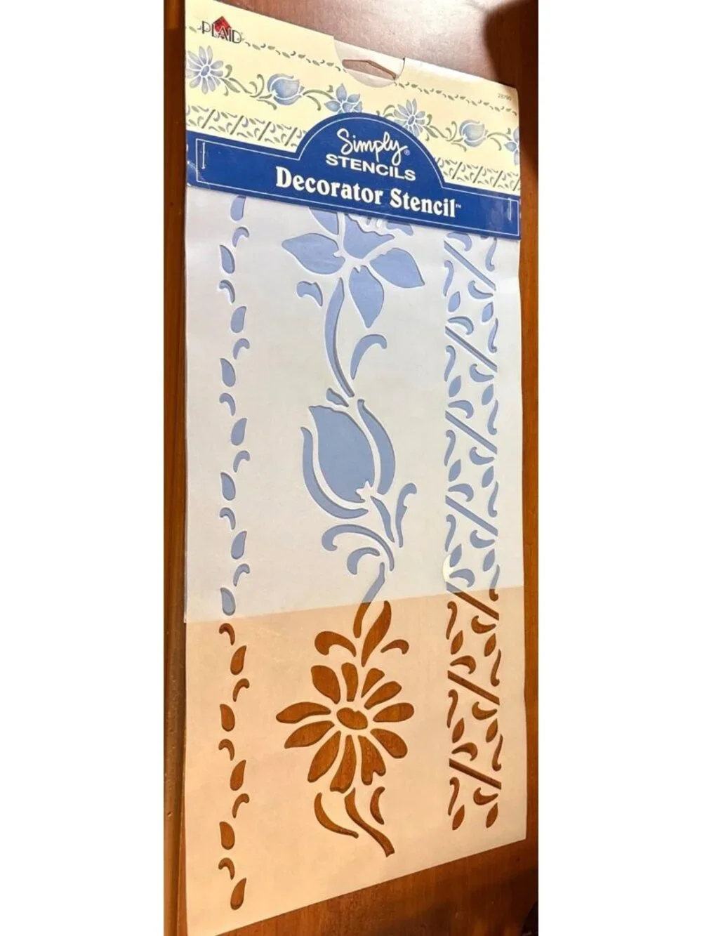Vintage 1997 Plaid Simply Stencil Decorator Edge Reuseable Stencil #25790Floral